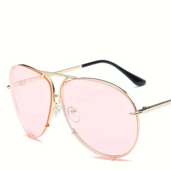 Miz Le Porsche Oversized Aviator Sunnies Clear Peach or Blue Tinted Sunglasses - Picture 6 of 16